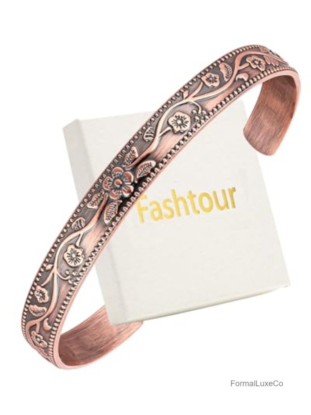 100% Solid Copper Uncoated Hammered Cuff Bracelet Tree of Life Engraving